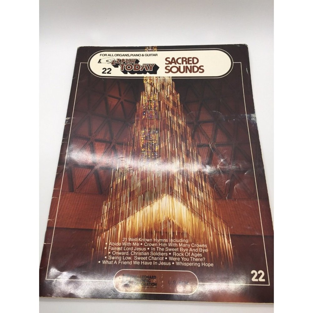 EZ Play Today Sacred Sounds Hal Leonard Publishing #22 Keyboard Sheet Music 1975